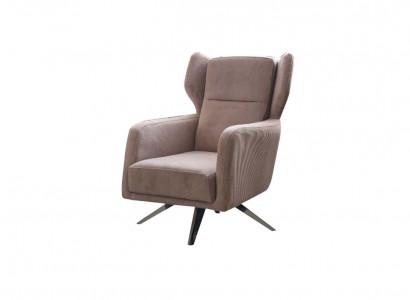 Luxus Sessel Einsitzer Stoff Wohnzimmer Design Beige Polster Sitzer